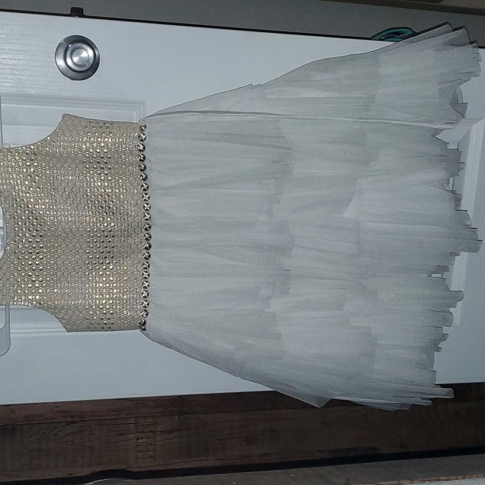 Dress, American princess, size 10, white gold